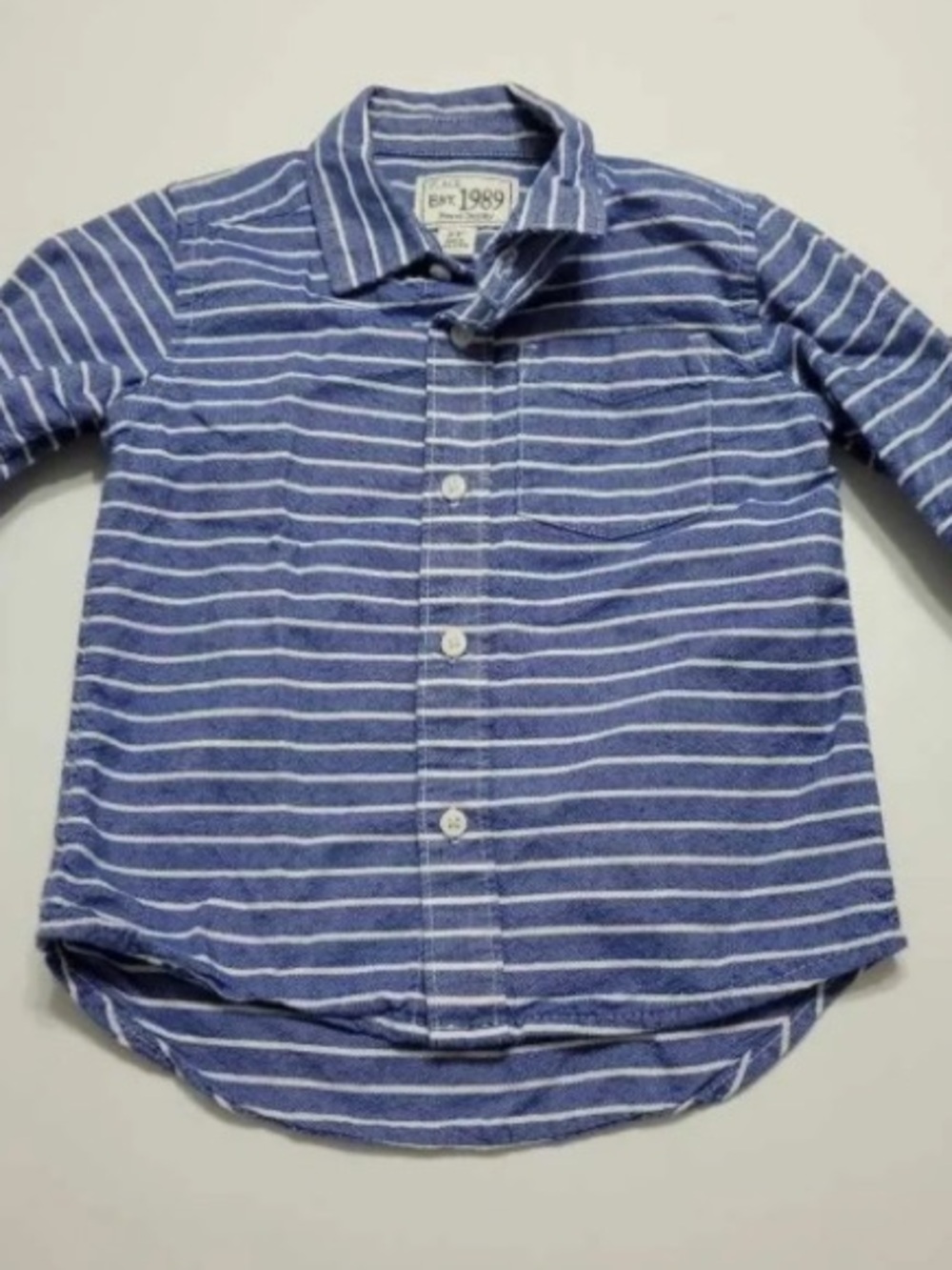 The Children's Place Blue and White Striped Button-Down Shirt